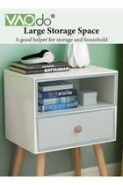 Nightstand with Drawer and Open Shelf, Modern Bedside Table with Solid Wood Legs, Nordic End Table, Minimalist Side Table, Easy to Assembly for Bedroom Living Room Small Space