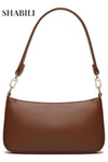 Women Students Office Shoulder Bag, Large-Capacity Multiple-Pocket PU Leather Satchel Bag (Brown)
