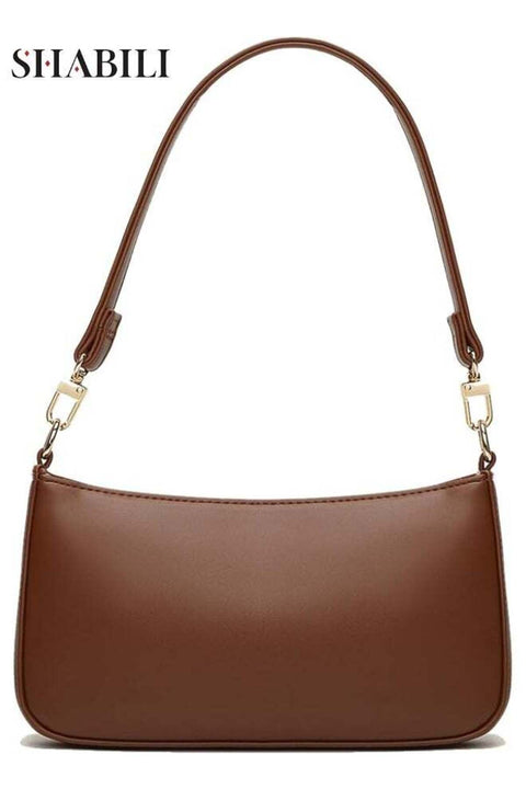 Women Students Office Shoulder Bag, Large-Capacity Multiple-Pocket PU Leather Satchel Bag (Brown)