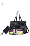 Multifunctional Ladies Bag Elegant Black Quilted Women Handbag with Insulated Compartment