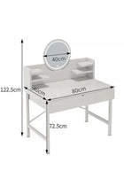 Makeup Vanity Table, Dressing Table With 3 Modes Adjustable Lighted Mirror ,2 Drawers Makeup Storage Cabinet Small Vanity Tablle for Bedroom(80×40×126CM）