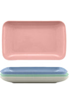 4 Colors Big Rectangular Dinner Plates Unbreakable Wheat Straw Plates, Reusable Durable Lightweight Salad Plate