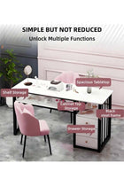 Manicure Table Nail Table for Nail Tech with 3 Drawers and 3 open shelves Beauty Technician Workstation for Home Nail Tech Makeup Beauty Salon Equipment
