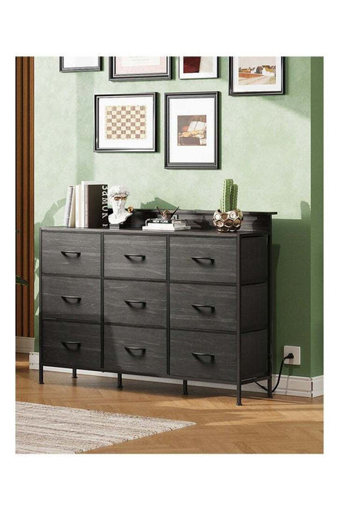Nine-drawer Storage Cabinet for inside Home Room Storage Cabinet 47 inch Black Color