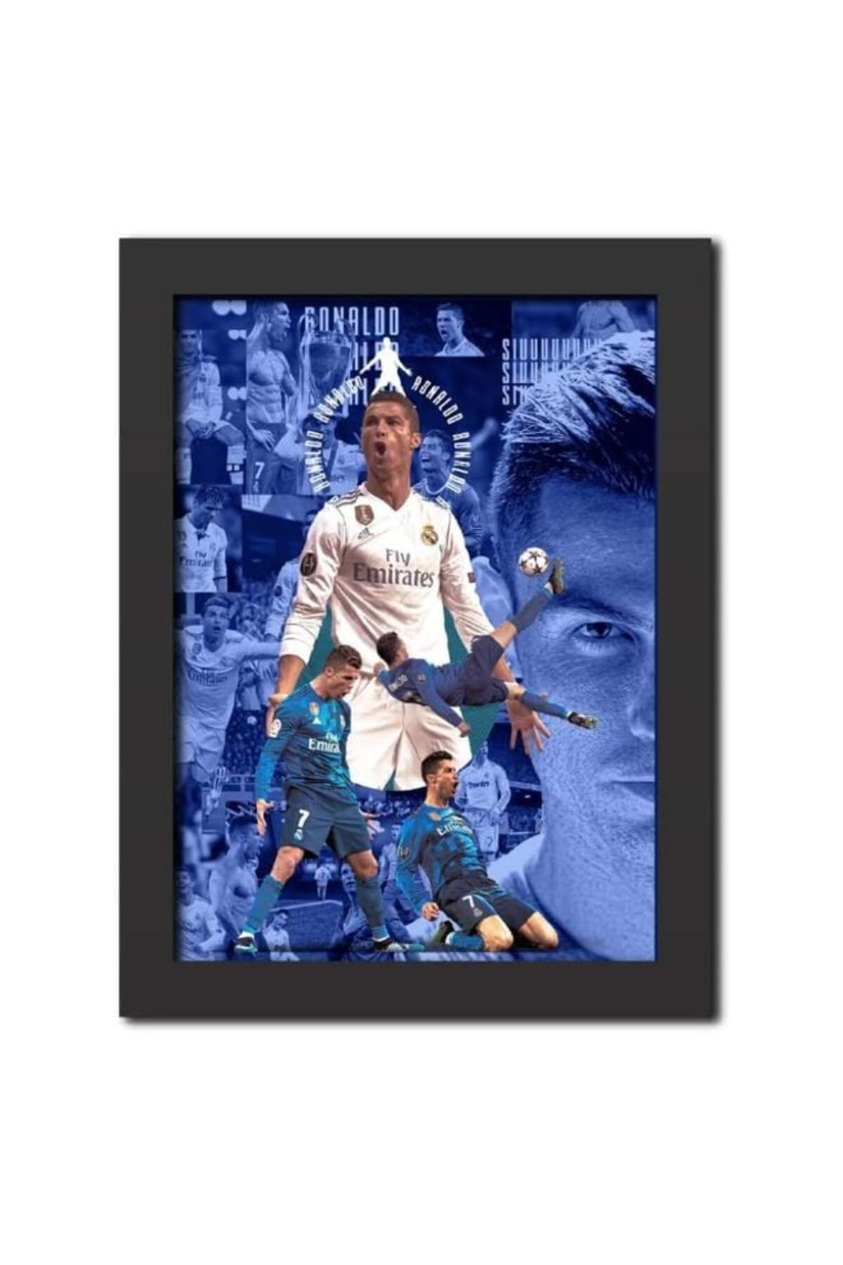 Cristiano Ronaldo Poster Real Madrid Legend Cr7 Laminated Poster Framed Paintings With Matt Finish Black Frame (12 Inches X 9 Inches)
