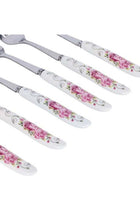 6-Piece Dinner Fork Set White/Pink