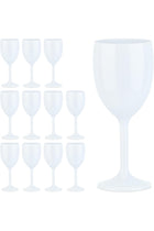 Plastic Wine Glasses, Set of 12, Shatterproof, BPA-Free, Reusable Cocktail Glasses, Camping Plastic Glasses, White