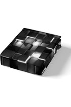 Boy Kids Geometry Square Lattice Bedding Double Duvet Cover Sets Bed Zipper White Black 200×200cm