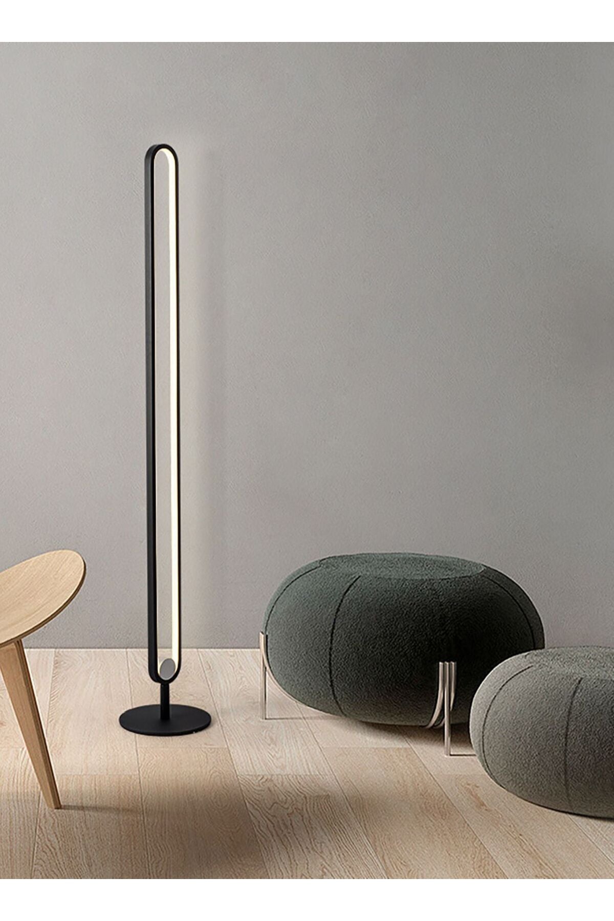 Modern Minimalist Floor Lamp Nordic Led Standing Lamp Decor Lighting for Home Office Bedroom Retail Warm White Lights Black Body 23W