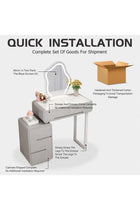 Makeup Vanity Table Dressing Table Flip Mirror With Drawers And Chair