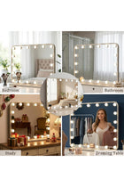 Large Hollywood Vanity Mirror with Lights, 53x63cm Lighted Makeup Mirror with 18 Dimmable Bulbs, Smart Touch Control 3 Color Lighting Modes, White