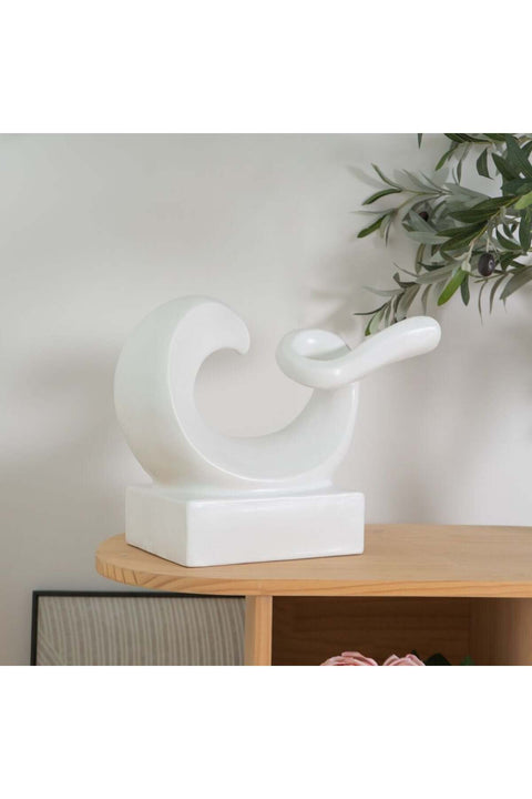 New In Liana Stoneware Abstract C White 40X19X30Cm