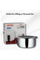 Platinum Triply Stainless Steel Tope with Lid - 1 Litre, 14 cm | Boiling Tope for Kitchen | Multipurpose Steel | Induction & Gas Base