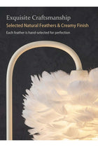 Cream Metal Feather Floor Lamp 1550mm, E27 Foot Switch, 3 Color Temperature, Modern Minimalist Standing Lamp