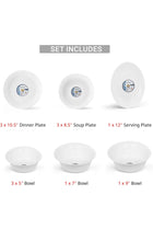 12 Piece Opalware Dinner Set - Dishwasher Safe, Microwave Safe, BPA Free