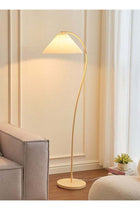 KLNAMAEAAN Retro Study and Living Room Style Floor Lamp with Pleated Lampshade with 12W Remote Control