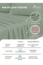 Pure Combed Cotton Bed Sheet Set Queen Size Sea Foam, 400 Thread Count Sateen Weave