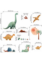Dinosaur Wall Decals - Palm Tree Watercolor Dino Wall Stickers - Nursery Kids Baby Boys Room Daycare Playroom Classroom Wall Decor