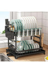 Kitchen Dish Dish Storage Rack with Draining Board, Knives and Forks