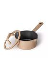 1.9 Litre Nonstick Saucepan with Pour Spout & Strainer Lid, PFAS & PFOA Free Healthy Cooking, Titanium-Reinforced with Heat-Resistant Handle, All-Stovetop Compatible, Dishwasher Safe (Ta
