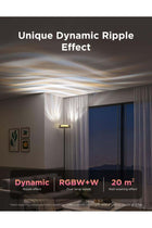 GoveeUplighter Floor Lamps Tri-Zone Independent, RGBIC Warm&Cold White Ripple Lighting Lamp Works with Matter and Alexa, 80+Scene Modes