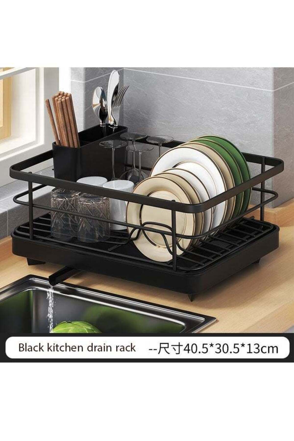 Dish Drying Rack Dish Drying Rack Kitchen Storage Rack Dish Drying Rack Large Antibacterial Kitchen Tools Dish Rack Dish Rack with Drainage Design (Black) Steel