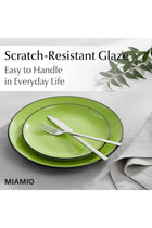 – 6 x Plate/Dinner Plate Set Stoneware Ceramic Tableware Set - Le Papillon Collection (Green, 21 cm)