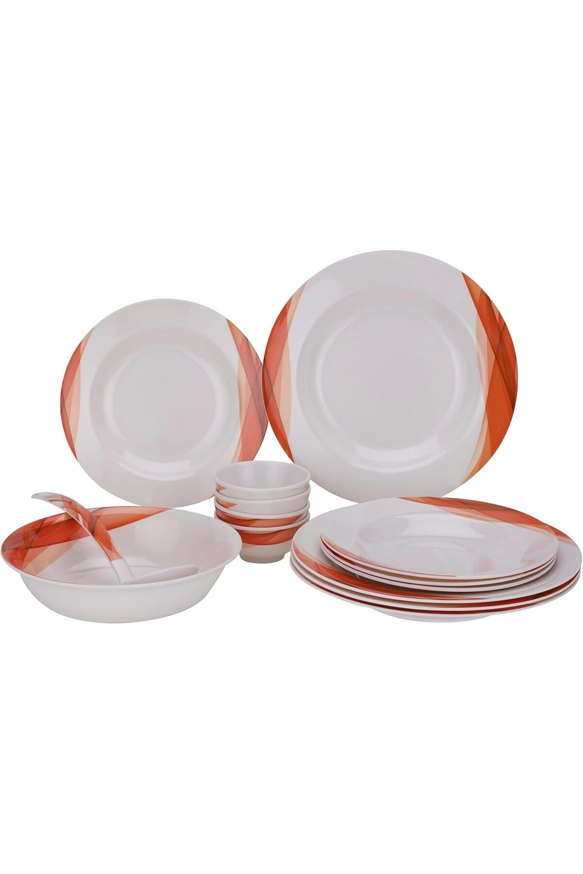 Melamine Ware Dinner 14-Pieces Set (red)
