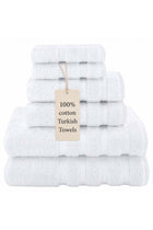 Safi Plus Towel Set Luxury Hotel Quality 600 GSM Genuine Combed Cotton, Super Soft & Absorbent Family Bath Towels 6 Piece Set - 2 Bath Towels, 2 Hand Towels, 2 Washcloths - Bright White