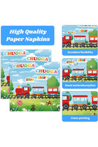 Train Theme Chugga Choo Party Supplies, Train Birthday Party Decorations Tableware Set