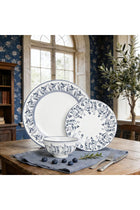 Shallow By ROSA Porcelain 12-Piece Dinner Set Crockery Dinnerware with Plates, Side Plates & Bowls | Stackable Tableware for Ramadan Iftar, Family Dining & Everyday Use | Service for 4