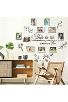 Family Tree Wall Decor This is Us 3D DIY Mirror Stickers Picture Frame Acrylic Living Room Decorations Art Family Tree Decal Quote Wall Picture Decoration for Collage Bedroom, 47 x 47 Inch