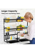 3 Layer Stainless Steel Kitchen Rack Dish Organizer Drying Rack Above Sink Drain Rack Kitchen Storage Countertop Utensil Holder