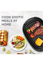 BLACK+DECKER Electric Health Grill, 1500W, Family-Sized Non-Stick Griddle with Glass Lid, 5-Level Te