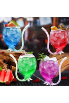 Vampire Wine Glass, 12oz Set Of 4 Creative Cocktail Glasses Decanter Cups Mugs with Built-in Straw