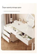 Cream White Bedroom Vanity Table, Makeup Table with 5 Swappable Drawers, Adjustable Size Dressing Desk for Girls' Bedroom - Multifunctional as Bedside Table, Study Desk & Learning Table,100*40*60cm（SZ