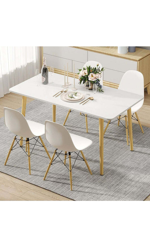 Modern Dining Table Kitchen Table, 120CM Rectangle Wood Home Living Room Table Bedroom Storage table, Office Meeting Table