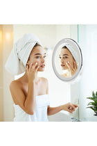 10x Magnifying LED Makeup Mirror with Suction Cup - Lighted Bathroom and Shaving Mirror, Travel Vanity Mirror with 360° Swivel Rotation and Locking Suction