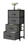 4-Drawer Dresser Vertical Storage Tower Fabric Dresser for Bedroom, Hallway, Entryway, Closet Organizer, Nightstand Bedside Table Furniture,Wooden Top (4-Tier, Black)