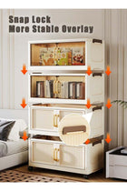 CozyNest 4-Tier Storage Cabinet with Handle and Wheels, 60cm Mobile Organizer Unit for Clothes, Toys, and Office Supplies