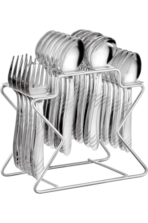 Miracle Stainless Steel Cutlery Set of 25, Elegant Cutlery Set for Dining Table, Mirror Polished