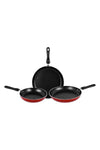 Triple Pack Frypan Set Red 28cm