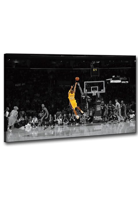 Kobe Bryant Canvas Wall Art Posters Framed Painting Print Wall Decor Mamba Mentality Artwork Home Decor for Living Room Bedroom Ready to Hang (12”x18’’(30x45cm),Frame,k-2)