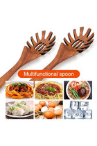 Wood Pasta Spoon, 13 Inch Long Hand Wooden Noodle Ladle, Slotted Spaghetti Fork, Pasta Serving Utensils