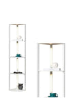 Living Room Bedroom Study Room Decoration LED Bookshelf Lamp, Movable 4-Tier Floor Lamp with Storage Rack with Remote Control 11W