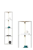 Living Room Bedroom Study Room Decoration LED Bookshelf Lamp, Movable 4-Tier Floor Lamp with Storage Rack with Remote Control 11W