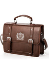 Women's PU Leather Satchel Purse, 12 Inch Bag Crossbody Shoulder Bag Vintage Style Messenger Casual College Backpack Chic Shoulder Bag Crossbody Satchel PU Leather College Bag Retro Travel Bag
