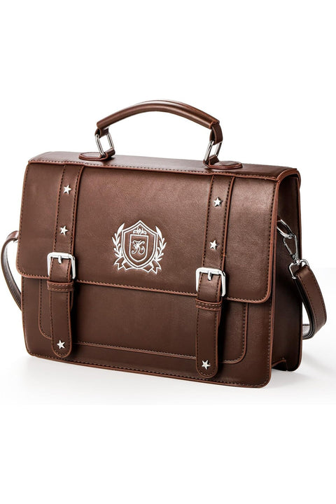 Women's PU Leather Satchel Purse, 12 Inch Bag Crossbody Shoulder Bag Vintage Style Messenger Casual College Backpack Chic Shoulder Bag Crossbody Satchel PU Leather College Bag Retro Travel Bag