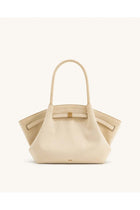 Hana Medium Tote Bag -Faux Suede- White
