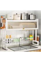 Mega Deal UV Enterprises Over the Sink Dish Drainer Drying Rack 3 Tier Over Sink Dish rack for a Tidy Kitchen Sink Shelf Organized Space-Saving Dish Rack with Cover for Dishes, Glasses, Bowls, and C